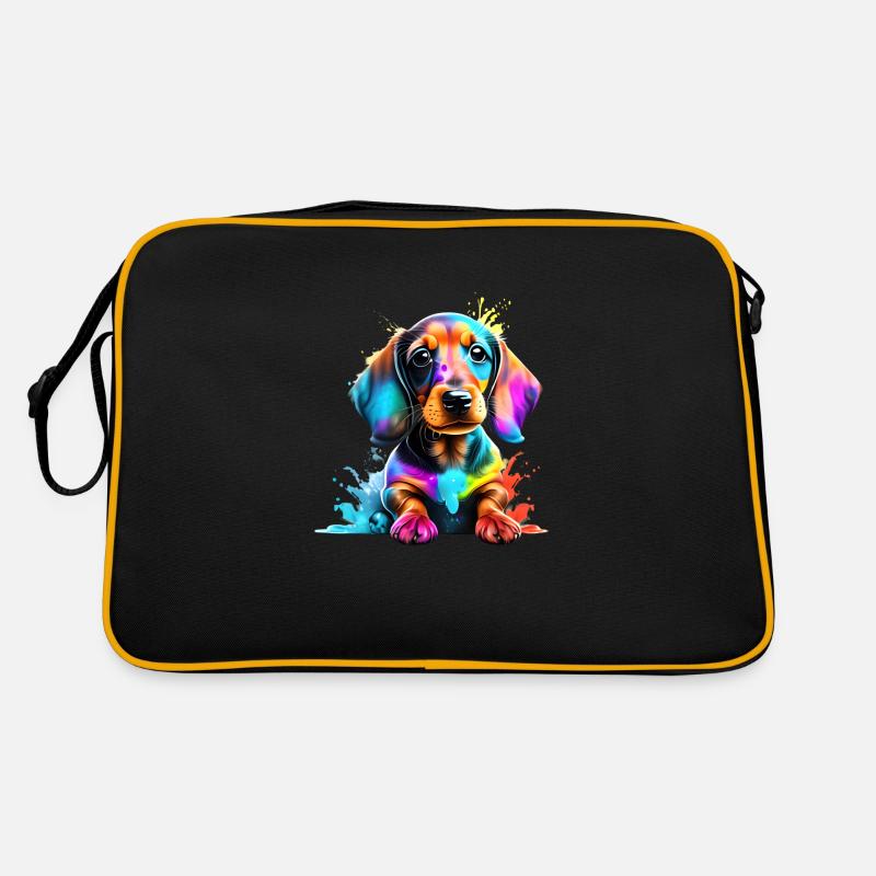 Teckel Chiot Chien Teckel Chien Propriétaire De Chien Sac Retro