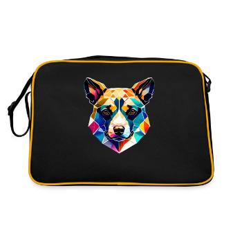 Hundehalter Hunde Haustier Hunderasse - Retro Tasche - Schwarz/Gold - Hinten
