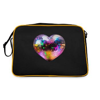Club Disco Herz - Retro Tasche - Schwarz/Gold - Hinten