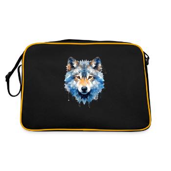 Loup géométrique - Sac Retro - noir/or - Dos