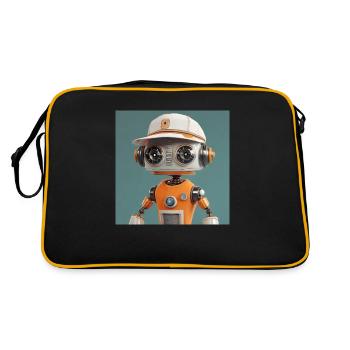 mignon petit robot vintage futuriste orange - Sac Retro - noir/or - Dos