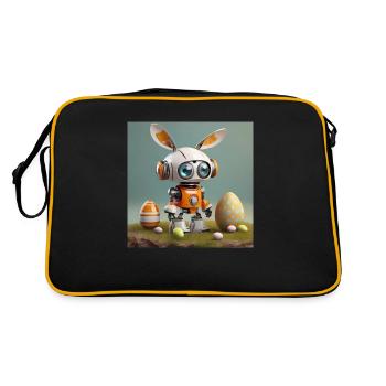 mignon petit robot vintage futuriste orange - Sac Retro - noir/or - Dos