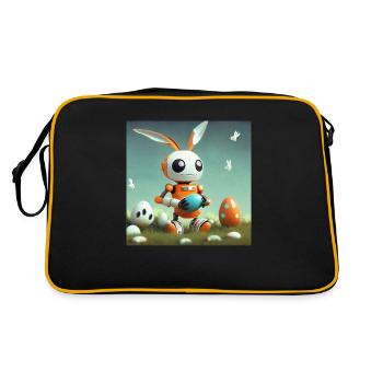 mignon petit robot vintage orange est le lapin de Pâques - Sac Retro - noir/or - Dos