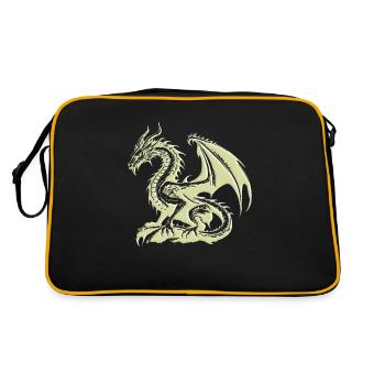 Fantasy Dragon Anime Dragon Head Mythical reptile - Retro Bag - black/gold - Back