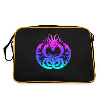 Fantasy Dragon Anime Dragon Head Reptile mythique - Sac Retro - noir/or - Dos