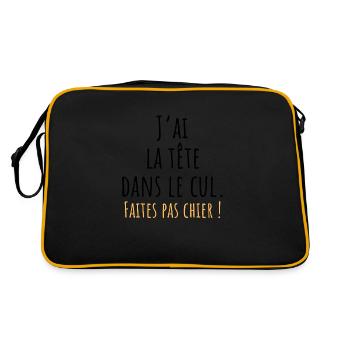 J'ai la tête dans le cul - idée cadeau drôle - Sac Retro - noir/or - Dos