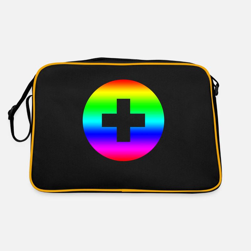 Runder Regenbogen plus Kreuz Retro Tasche