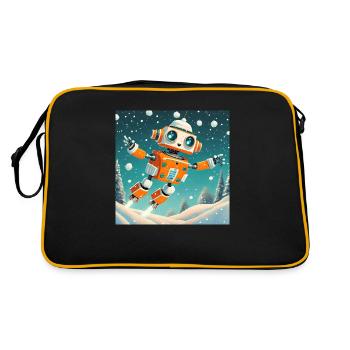 mignon petit robot vintage futuriste orange - Sac Retro - noir/or - Dos