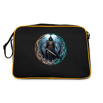 Guerrier celte - magicien à l'épée - rune celte - Sac Retro - noir/or - Dos
