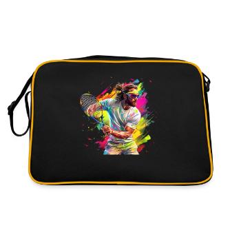Tennis ist ein beliebter Sport - Retro Tasche - Schwarz/Gold - Hinten
