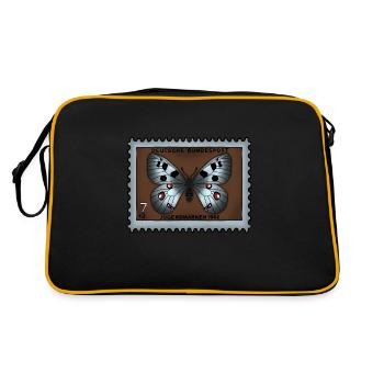 Timbre-poste papillon - Sac Retro - noir/or - Dos
