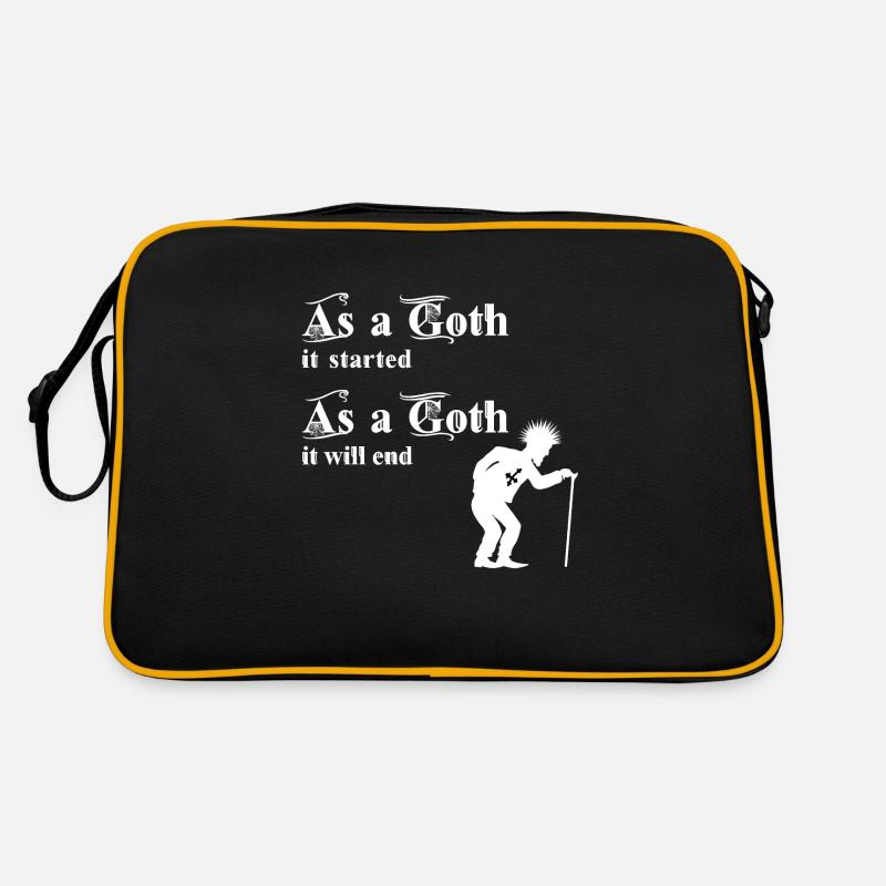 En tant que Goth, cela a commencé - En tant que Goth, cela finira - Sac Retro - noir/or