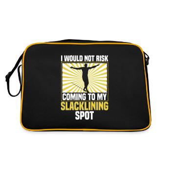 I would not risk coming to my slacklining spot - Retro Tasche - Schwarz/Gold - Hinten