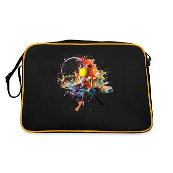 Tennis ist ein beliebter Sport - Retro Tasche - Schwarz/Gold - Hinten