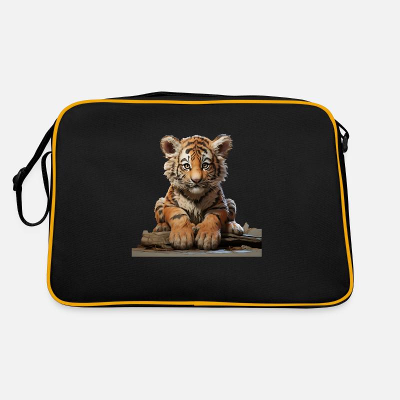 Junger Tiger auf der Lauer Retro Tasche