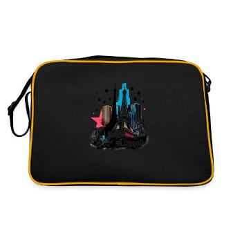 Paris Hollywood Skyline – Icônes culturelles Art - Sac Retro - noir/or - Dos