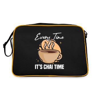 À chaque fois, c’est l’heure du chai - Sac Retro - noir/or - Dos