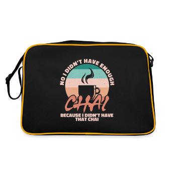 No I didn´t have enough chai - Retro Tasche - Schwarz/Gold - Hinten