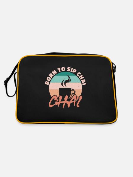 Born to sip chai - Retro Bag - black/gold - Back