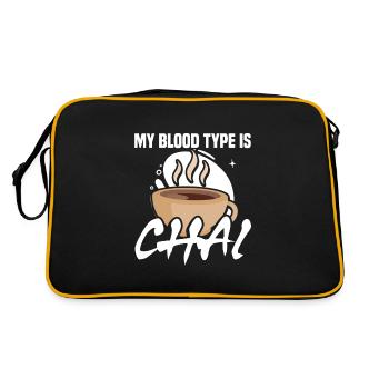 My blood type is chai - Retro Tasche - Schwarz/Gold - Hinten