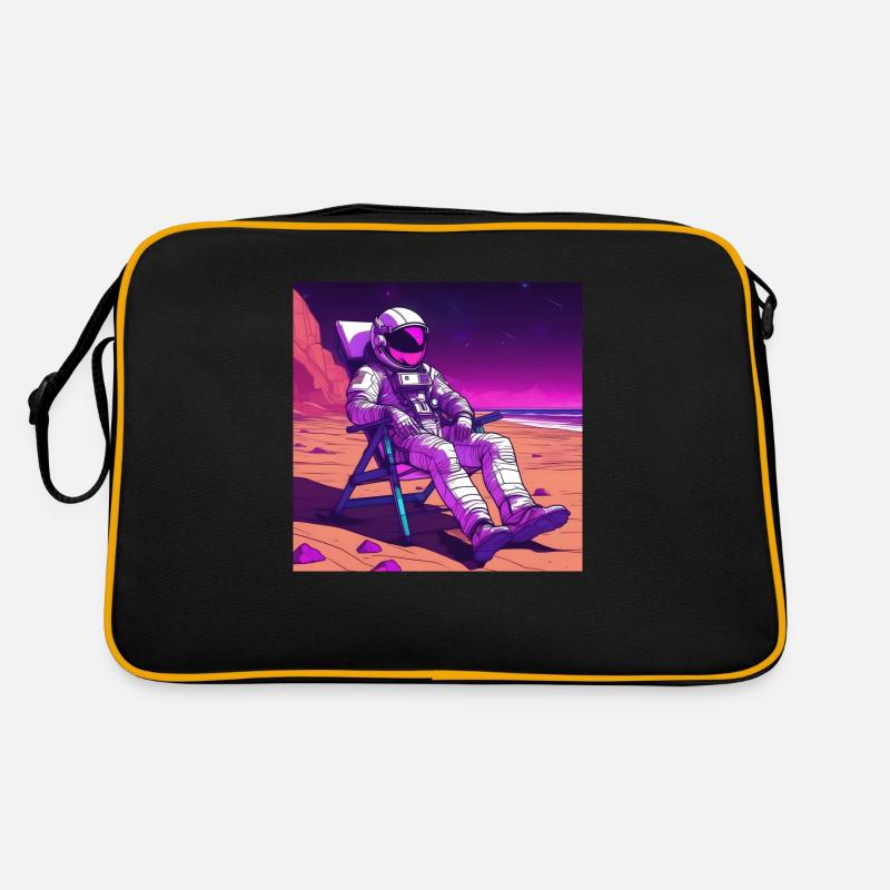Astronaute sur Mars - Sac Retro - noir/or
