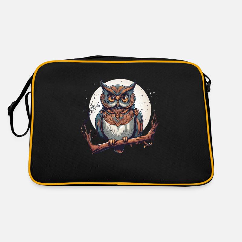 magic owl 2 - Retro Tasche - Schwarz/Gold