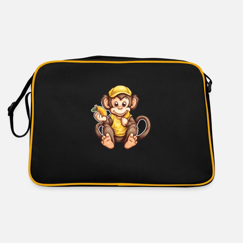 singe mignon banane Singe mignon avec banane Sac Retro