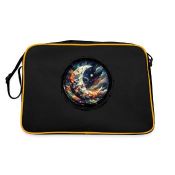 Moon Vector Triangles Space Nebula - Circle Black - Retro Bag - black/gold - Back