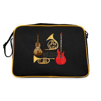 Musikinstrumente - Retro Tasche - Schwarz/Gold - Hinten