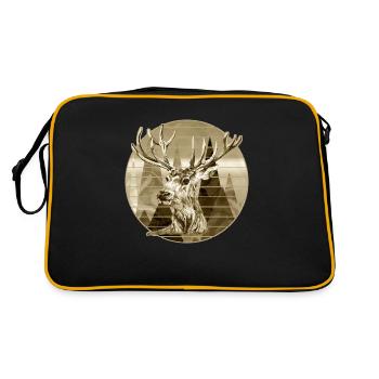 Hirsch - Retro Tasche - Schwarz/Gold - Hinten