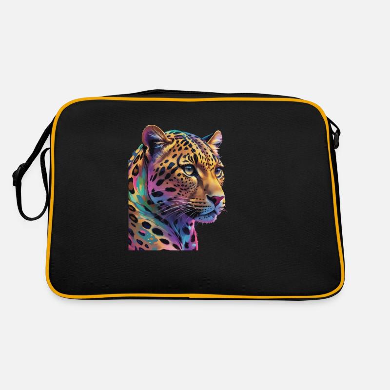 Leopard - Retro Tasche - Schwarz/Gold