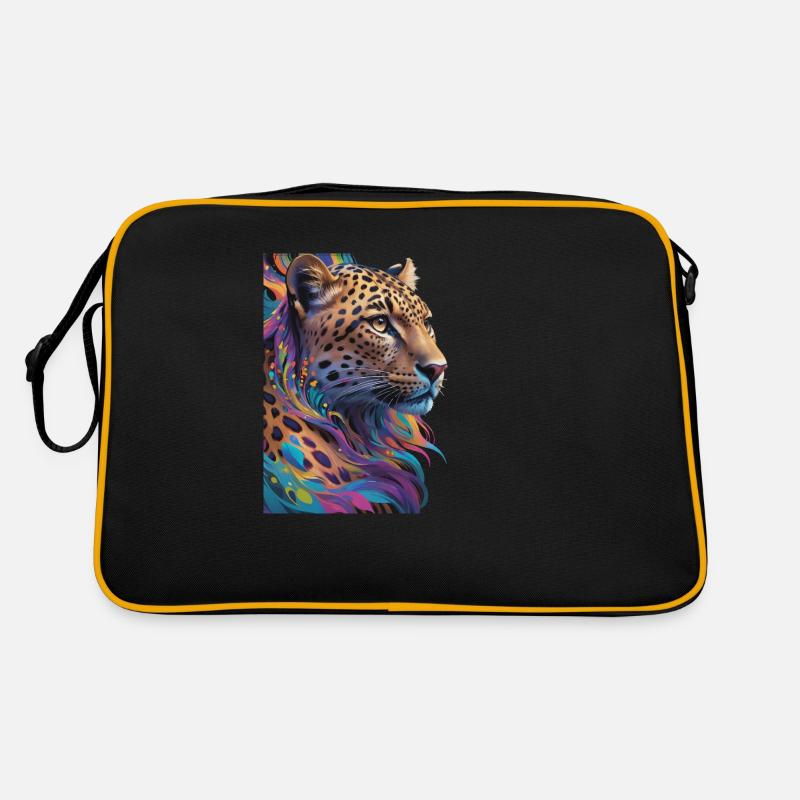 Leopard - Retro Tasche - Schwarz/Gold
