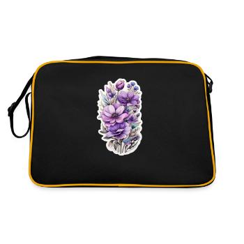 Fleur sauvage bleue - Sac Retro - noir/or - Dos