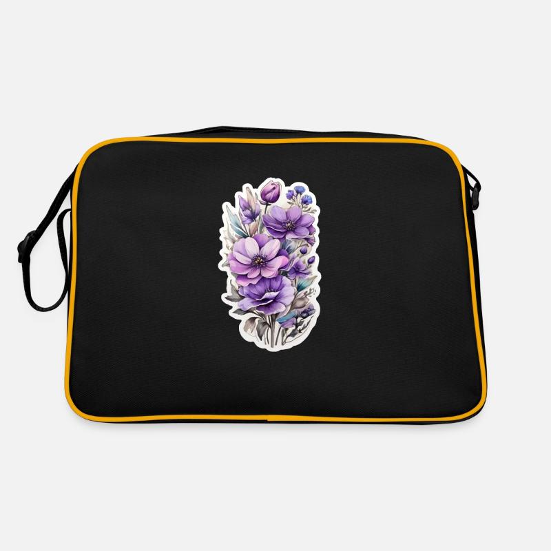 Blaue Wildblume Retro Tasche