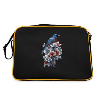 Vogel - Retro Tasche - Schwarz/Gold - Hinten