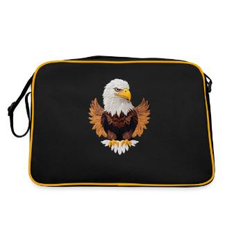 Schöner Weißkopfseeadler - Retro Tasche - Schwarz/Gold - Hinten