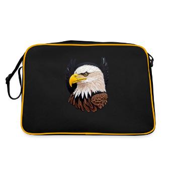 Schöner Weißkopfseeadler - Retro Tasche - Schwarz/Gold - Hinten