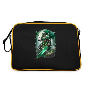 Chevalier en armure vêtu d’un vert vif - Sac Retro - noir/or - Dos