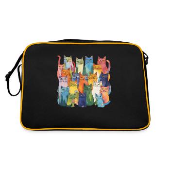 Colorful Cats - Retro Bag - black/gold - Back