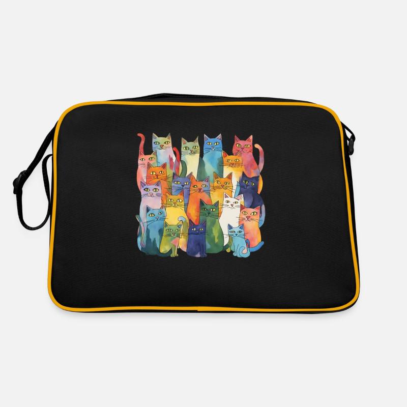 Bunte Katzen Retro Tasche