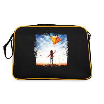 Flying kites is fun - Retro Bag - black/gold - Back