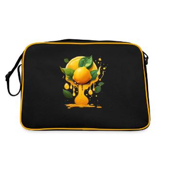 Zitrone - Retro Tasche - Schwarz/Gold - Hinten