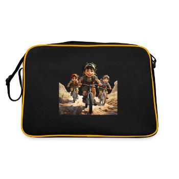 Eine glückliche und unbeschwerte Kindheit - Retro Tasche - Schwarz/Gold - Hinten