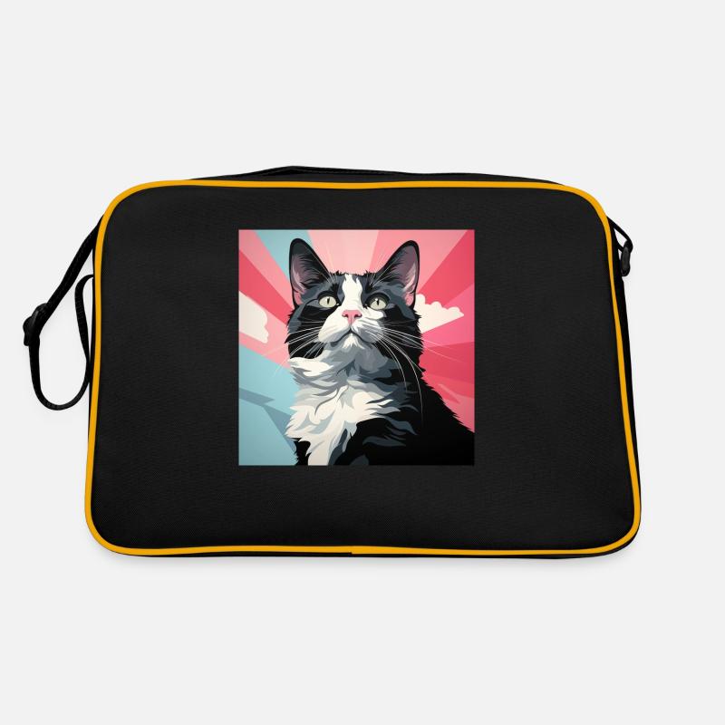 Tuxedo cat. tuxedo chat Sac Retro