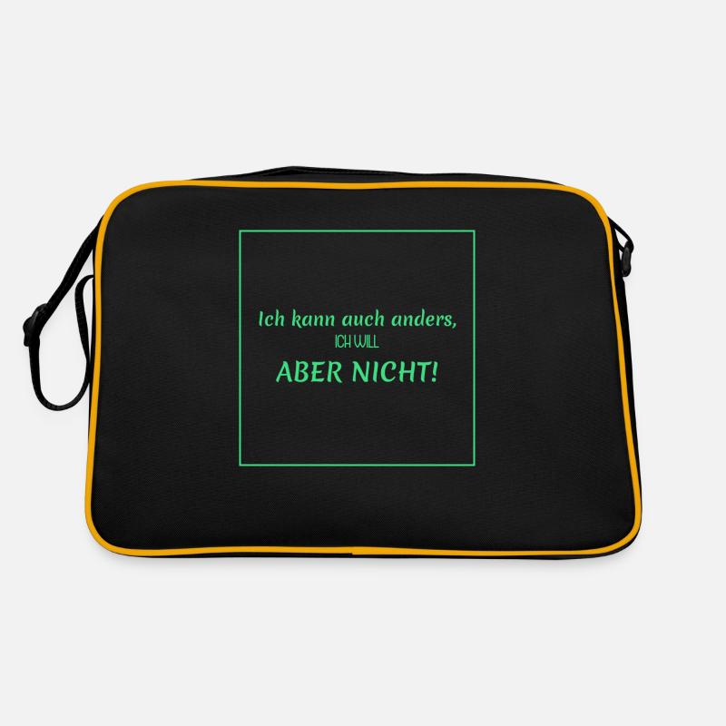 witzige sprüche - ich kann auch anders - Retro Tasche - Schwarz/Gold