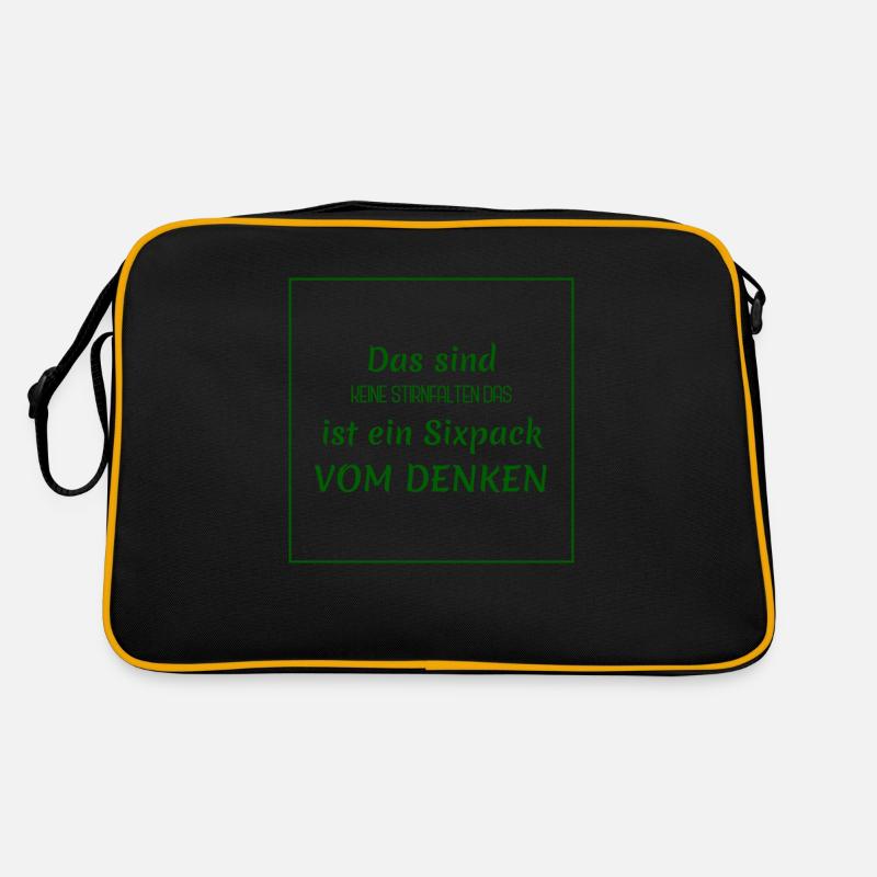 witzige sprüche - denken vs. sixpack Retro Tasche
