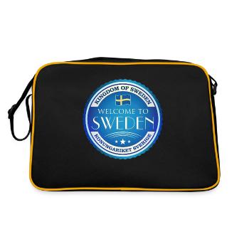 Sweden Sweden moose best animal antlers deer deer - Retro Bag - black/gold - Back