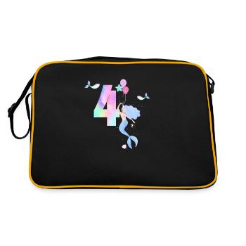 4e anniversaire sirène - Sac Retro - noir/or - Dos
