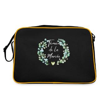 Témoin de la mariée floral -tshirt assorti - Sac Retro - noir/or - Dos