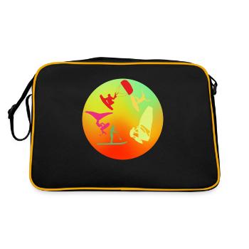 Rond multicolore wind wing kite sup surf - Sac Retro - noir/or - Dos